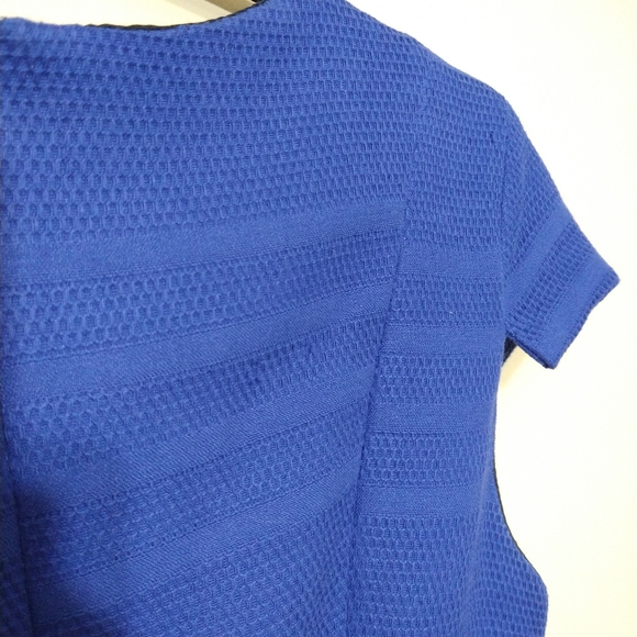 Zara Basic Royal Blue A-Line Structured Cocktail Dress With Jewel Neckline Small - Picture 10 of 14